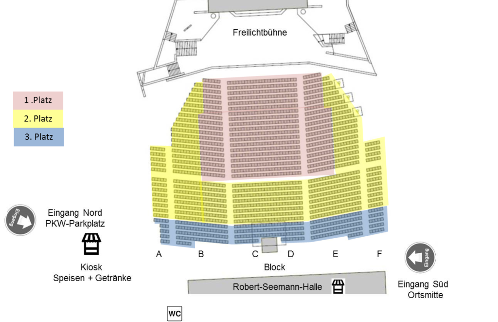 Ticketpreise und Sitzplanaufteilung der Passionsspiele Sömmersdorf